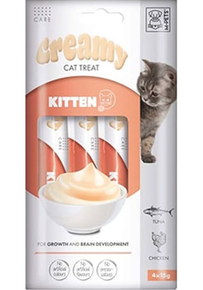 M-pets Ton Balıklı Ve Tavuklu Krema Yavru Kedi Ödül Maması 4x15 Gr 244-30045.01