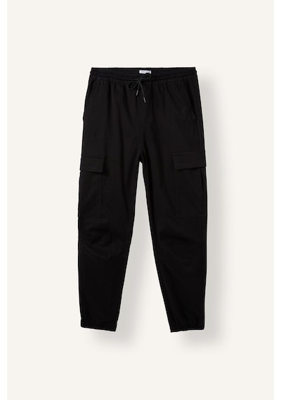 Defacto Regular Fit Beli Bağcıklı Kargo Cepli Jogger Pantolon F4681ax26aubk81 Siyah-bk81