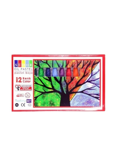 Pastel Boya 12 Renk Paket Çok Renkli
