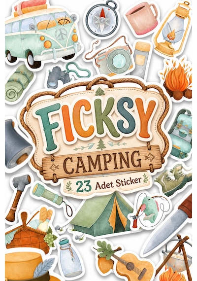 Kamp, Macera, Doğa, Yürüyüş Ve Seyahat Temalı Sticker Seti - 23 Adet Etiket Çıkartma Diğer