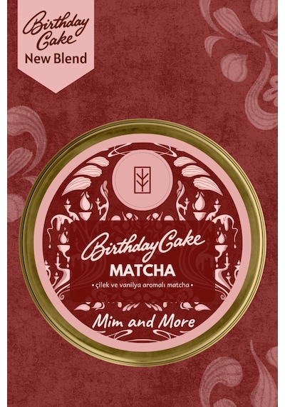 Birthday Cake Hediye Kutusu Çilek & Vanilya Aromalı Matcha, Çay, Kahve Hediye Seti