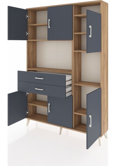 Arges Dolap 9 Raflı 2 Çekmeceli 6 Kapaklı 132x30x195 Çam-antrasit/antrasit Antrasıt/antrasıt Arges Dolap 9 Raflı 2 Çekmeceli 6 Kapaklı 132x30x195 Çam-antrasit/antrasit Antrasıt/antrasıt