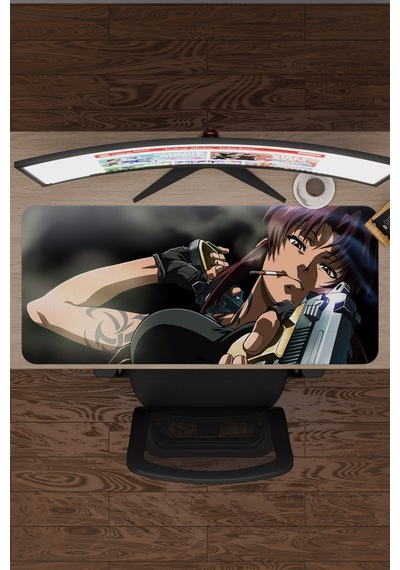 Black Lagoon Kaymaz Dikişli Kauçuk Oyuncu Mousepad V1 - 90x40 Xxl Gaming Mouse Pad Fare Altlığı