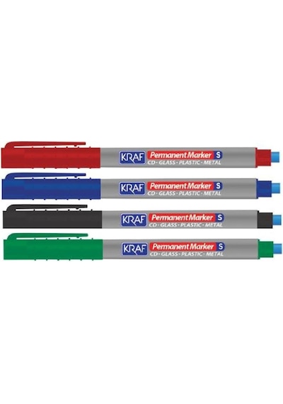 Kraf Asetatlı Kalem Permanent Marker 270S Silgili  4'Lü