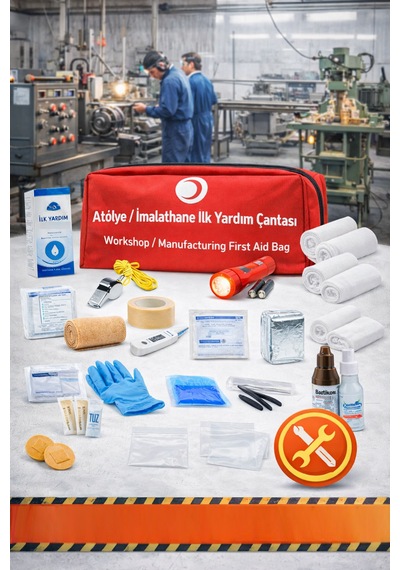 Atölye İlk Yardım Çantası, İmalathane Acil Durum Çantası 50 Parça