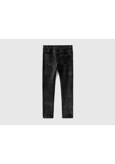 United Colors Of Benetton Kız Çocuk Kadife Jegging Pantolon Siyah