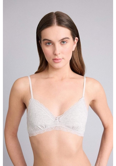 Defacto Dantel Detaylı Çıkarılabilir Kap Çıkarılabilir Pedli Balensiz Bralet G7762ax26spgr93 Gri-gr93