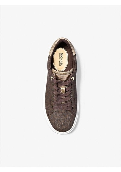 Michael Kors Romey Metallic Two-tone Signature Logo Platform Sneaker Kahve Rengi