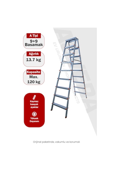 Asvera 9+9 Çift Çıkışlı Profil Merdiven