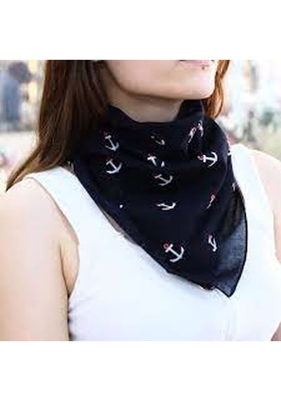 Herşey Nota Çapa Denizci Fular Bandana