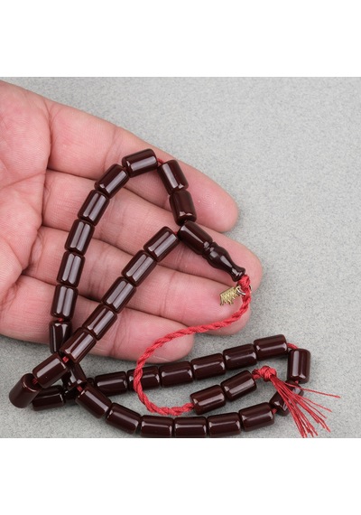 Omari Sıkma Kehribar Yumuşak Kesme Kesim Sistemli 7.5x10.5mm Tesbih 58465750