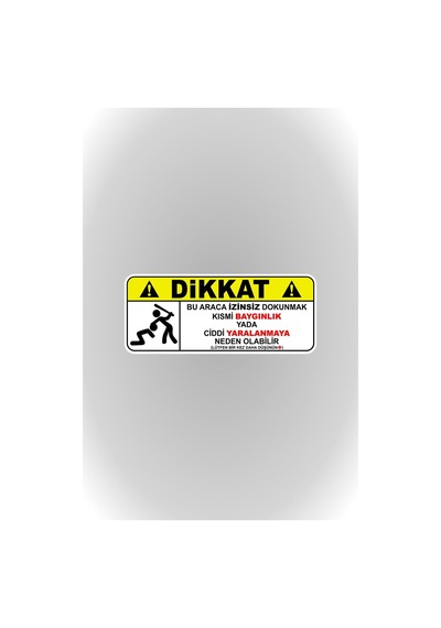 12 X 5 Cm Dikkat Dokunmak Yasaktır Sticker Araba Sticker Etiket
