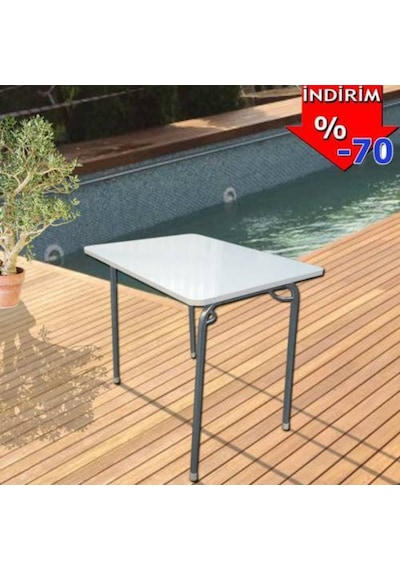Depolife Pratik Katlanır Ayaklı Yemek Piknik Masası Balkon Piknik 60X80 Cm