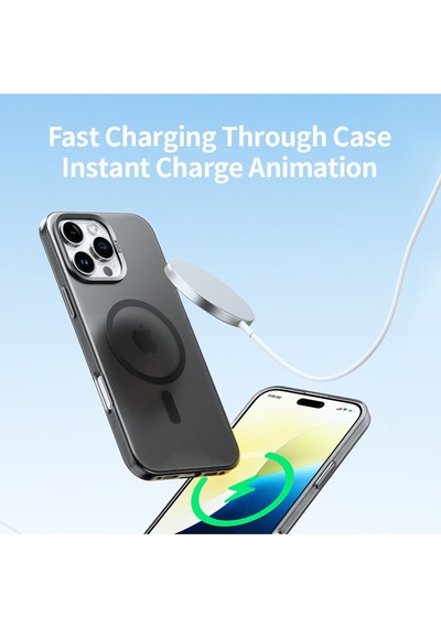 Rock Apple Uyumlu iPhone 16 Pro Matte Magsafe Silikon Kılıf Siyah