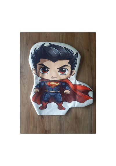 Ow Bag Süperman Desenli Şekilli Tasarım Chibi Karakter Yastık Çok Renkli