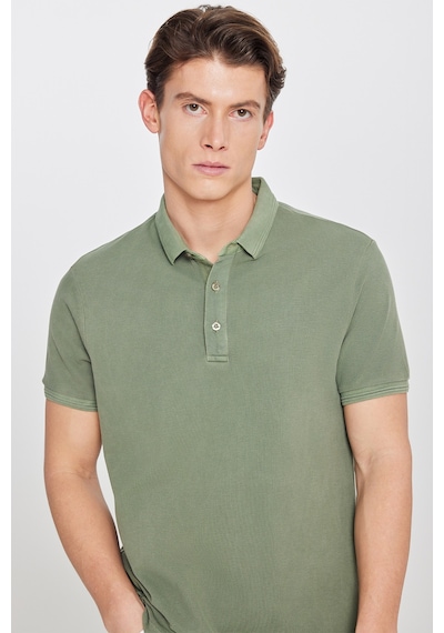 Altınyıldız Classıcs Erkek Hakı %100 Pamuk Slim Fit Dar Kesim Polo Yaka Tişört Haki