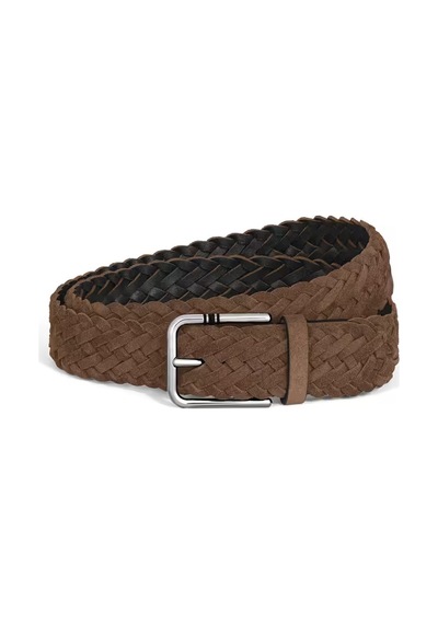 Montblanc Meisterstück Süet 35 Mm M Size Kare Tokalı Kemer 222251 Kahverengi