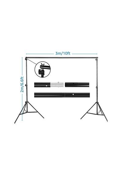 2 X 3 M 6 6 X 10 Ft Stüdyo Arka Plan Standı Tutucu Alüminyum Alaşım Ayarlanabilir Fotoğraf Arka Planı Destek Sist