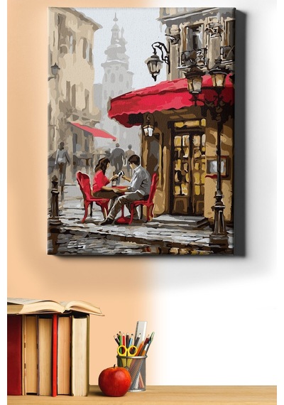 Webstyle Sayılarla Boyama Seti Kasnaklı Cafede Buluşma 60 X 75 Cm