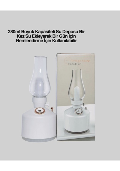 Retro Gaz Lambası Hava Nemlendirici, 280 Ml Tanklı, Usb Şarjlı