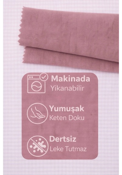Perdeyap1980 Kadife Dokulu Pudra Renk Masa Örtüsü Pudra