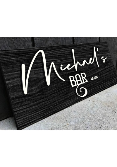 Bk Gift Kişiye Özel Kabartma Tasarım Siyah Ebony Ahşap Bar Tabelası, Home Bar Tabela, Rustik Ev Dekorasyonu, Duvar Dekoru-6