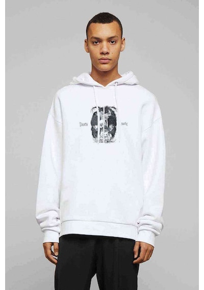 Anime Death Note Baskılı Beyaz Erkek Örme Kapşonlu Sweatshirt (531044486)