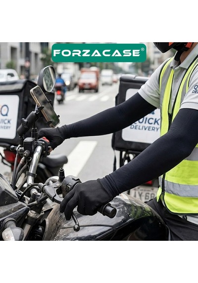 Uv Güneş Koruyucu Sporcu Ve Kurye Kolluğu Esnek Likralı Kol Kılıfı Siyah - Fc1250 Altın - Siyah