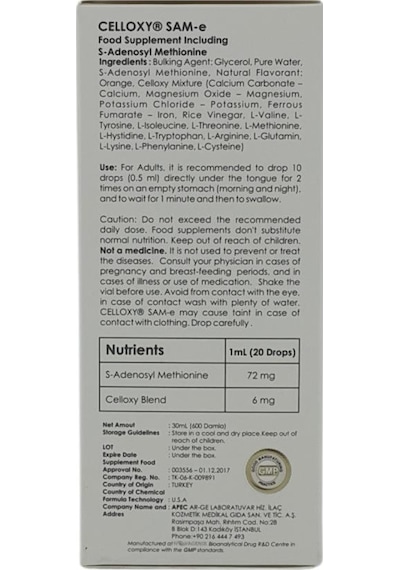 Celloxy Sam-E Yardımcı Gıda Takviyesi 30 Ml