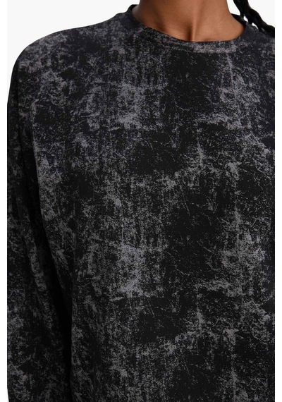 Defacto Oversize Geniş Kalıp Bisiklet Yaka Sporcu Sweatshirt G7102ax25wnbk81 Siyah-bk81
