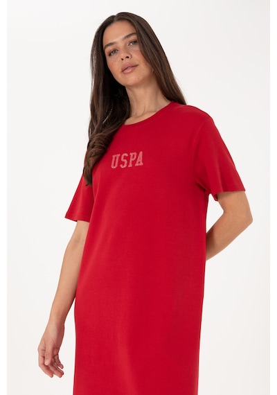 U.S. Polo Assn. Kadın Kırmızı Bisiklet Yaka Mini Boy Örme Elbise 50306431-VR171