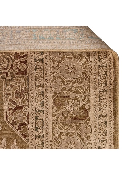 Hoom Rugs Babylon Bbl 02 Rayon Viskon Eskitme Desenli Bronze Vintage Salon Halısı Bakır