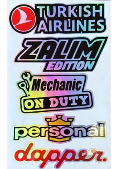 Turkish Airlines Zalım Edition Personal Hologram Arka Cam Sticker 30x20