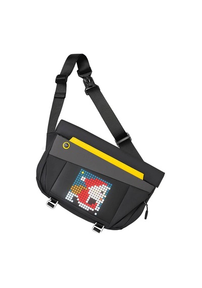 Divoom Pixoo Slingbag-v Siyah Ledli Ekran App Kontrollü Postacı Çantası-su Geçirmez Siyah