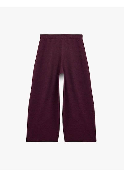 Koton Normal Bel Lastikli Regular Fit Barrel Pantolon Mürdüm 7wal40136ık Mor