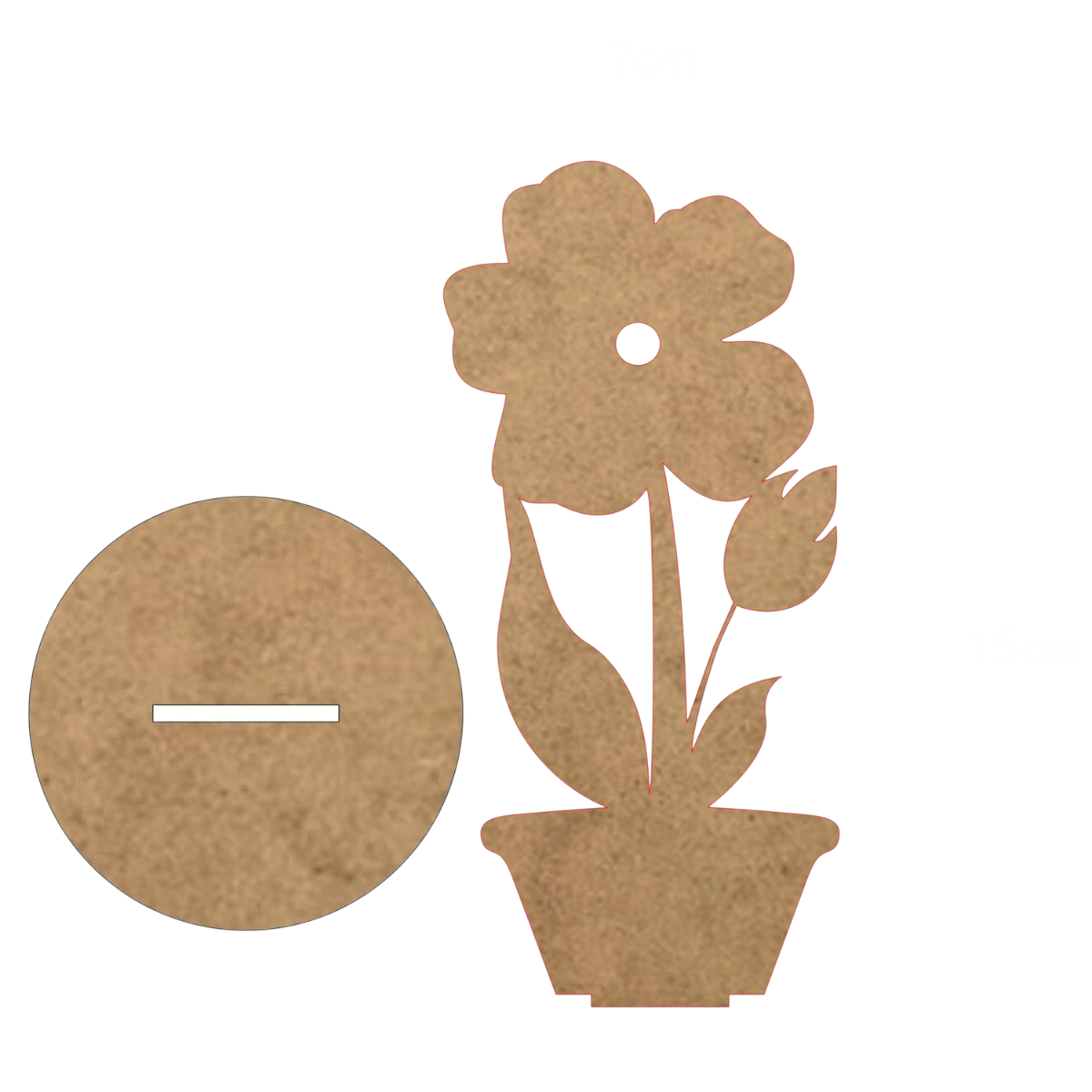 Ahşap Boyanabilir Bahar Dalı Çiçek Figürü 7x15 Cm - 3mm Mdf Okul Öncesi Boyama Etkinlik Seti 10 Adet
