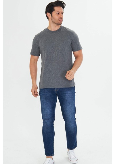 Trendhill Erkek Antrasit Melanj Pamuklu Bisiklet Yaka Büyük Beden T-shirt Ant5014b Trendhill Erkek Antrasit Melanj Pamuklu Bisiklet Yaka Büyük Beden T-shirt Ant5014b