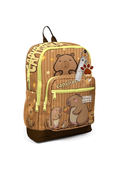 Coral High Kids Kapibara Desenli Okul Sırt Çantası 23783 Kahverengi