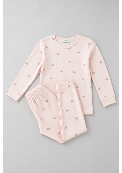 Eray Alp Kids Erkek Çocuk Pembe Karpuz Desenli Pijama Takımı Rahat Uyku Takımı