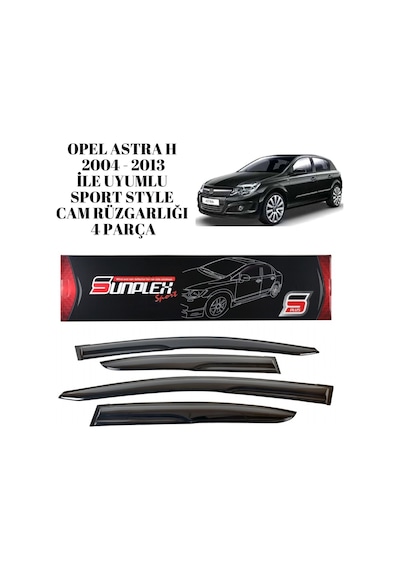 Opel Astra H 2004 2005 2006 2007 2008 2009 2010 2011 2012 2013 İle Uyumlu Sport Style Cam Rüzgarlığı 4 Parça Sunplex 1 Adet
