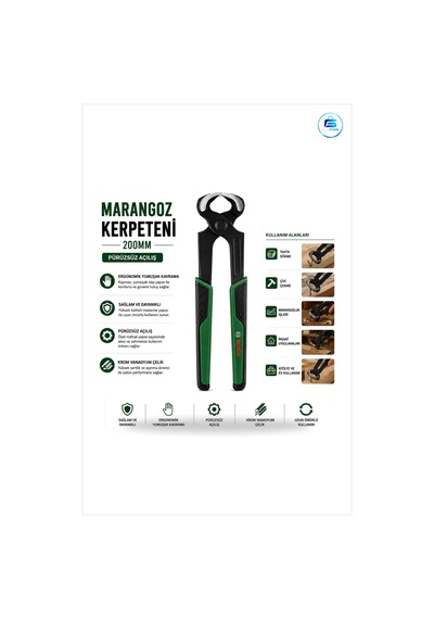 Marangoz Kerpeteni 200 Mm Ergonomik Yumuşak Sap Kesici Çivi Çekme