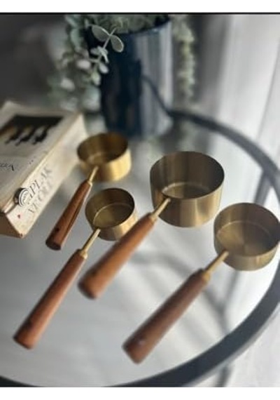 Premium Ahşap Saplı Gold Ölçü Kabı Seti - 4&apos Lü Paslanmaz Çelik Gold Ölçü Kaşığı Ve Kabı, Şef Tipi Hassas Sıvı Ve Kuru Malzeme Ölçeği, Mutfak Ve Pişirme Seti Premium Ahşap Saplı Gold Ölçü Kabı Seti - 4&apos Lü Paslanmaz Çelik Gold Ölçü Kaşığı Ve Kabı, Şef Tipi Hassas Sıvı Ve Kuru Malzeme Ölçeği, Mutfak Ve Pişirme Seti