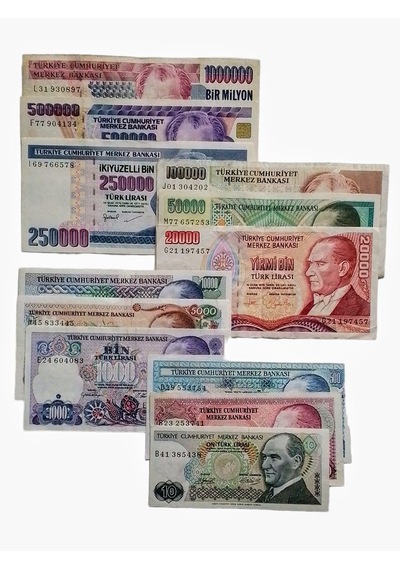7. Emisyon 12 Li Set. Eski Koleksiyon Kağıt Para.