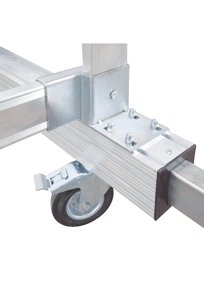 4 Metre Çift Kademeli 12 Basamaklı (6+6) Tekerlekli Alüminyum İskele Platform