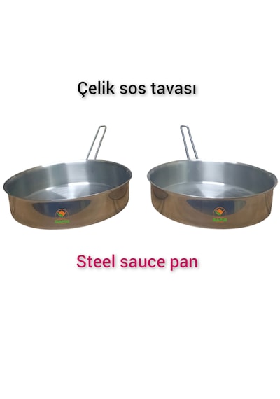 Çelik Sosluk Çelik Sos Tavası 20 Cm Ebatlı 2 Büyük Boy 430 Kalite