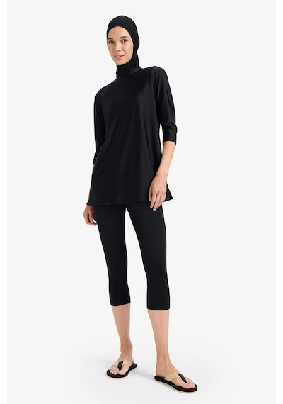 DeFacto Regular Fit 4'lü Hızlı Kuruyan Burkini Tesettür Basic Düz Mayo Takım E3513AX25HSBK81