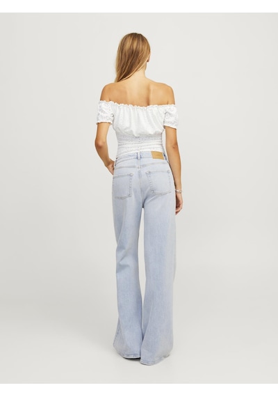 Jack & Jones Kadın Düsük Omuzlu Bluz - Rosey - 12281145 Blanc De Blanc