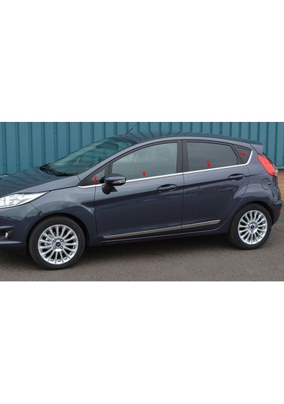 Ford Fiesta 2009-2017 Cam Çıtası 8 Parça Paslanmaz Çelik