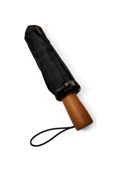 Baginn 10 Telli Tam Otomatik Şemsiye Ahşap Saplı 33 Cm Boy 105 Cm Çap Rainwalker Siyah Renk 001