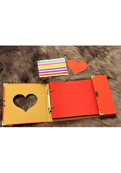 Kalpli Kapaklı Fotoğraf Albümü Metal Kilitli, Scrapbook Uyumlu 26 18 Cm